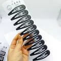 Lot de 10 barrettes BB noir mat en forme de goutte d'eau sur carte pour femmes - 7cm / Waterdrop Shape Matte Glaze