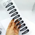Lot de 10 barrettes noires mates en forme de goutte pour la coiffure quotidienne des femmes - 5cm / Waterdrop Shape Matte Glaze