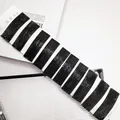Lot de 10 barrettes rectangulaires noires pailletées sur carte pour femmes - Noir