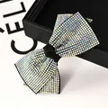Pasador de pelo con lazo de cristales de colores sobre base de tela negra - Cruz Mediana Strass AB