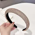 Diadema acolchada con diamantes de imitación oro champán con borde ancho y antideslizante - Corazón de Circoncito Completo / Diamante Champaña