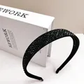 Luxuriöser schwarzer Haarreif mit funkelnden Strasssteinen und feiner Handwerkskunst - High-End Großer Diamant Stirnband (Schwarz)