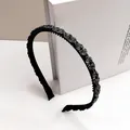 Sparkling rhinestone headband with wave design and non-slip teeth for women - Bow Style / 1cm Thin Edge