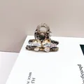 Pince à cheveux papillon en cristal gris élégante avec strass champagne pour femme - Champagne