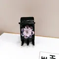 Elegante pinza per capelli nera con fiore di cristallo per acconciature quotidiane - Fermaglio Artiglio in Cristallo per Coda [Rosa]