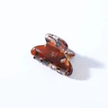 Pince à cheveux élégante motif écaille de tortue en acrylique marron foncé et beige - Café Foncé