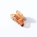 Petite pince à cheveux en acétate motif écaille de tortue avec ressort métallique - Café Clair