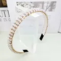Serre-tête en perles de cristal faites main avec strass colorés sur cadre doré - Blanc
