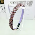 Serre-tête en cristal lavande élégant avec des strass multicolores à facettes - Violet foncé