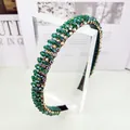 Serre-tête en cristal vert avec strass scintillants et fil doré fait à la main - Vert