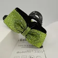 Schwarze Haarklammer mit glitzernder smaragdgrüner Strass-Schleife im 3D-Design - Stil (8013303) / Hellgrüner Zirkonia