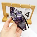 Eleganter lila Haarclip mit Marmortextur aus Acetat und Vintage-Schildpattmuster - Dunkelviolettes Marmormuster