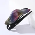 Sparkly purple blue and gold gradient large hair clip with glitter on a white base - Rainbow Blue Starry Gradient