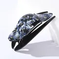 Elegant dark blue tortoiseshell hair claw clip with sparkling rhinestones decoration - Gray Blue Marble with Rhinestones
