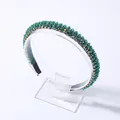 Diadema elegante de cristal verde esmeralda con diamantes de imitación vintage - Verde
