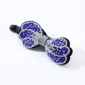 Eleganter Bananen-Clip Haarschmuck mit saphirblauer und irisierender Strass-Schleife - Phönixschwanz-Kante (4973744757828) / Saphirblau
