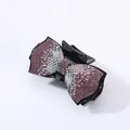 Sparkling purple rhinestone bow hair claw clip with black base for elegant styling - Purple Rhinestone (Square Edge)