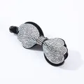 Eleganter schwarzer Bananen-Haarclip mit funkelndem Strass-Schleifen-Design für Damen - Phönixschwanz-Kante (4973744757830) / Weiß