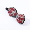 Elegant banana hair clip with red and white rhinestones in a bow design - Phoenix Tail Edge (4973744757834)