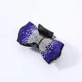 Deep blue and iridescent rhinestone bow hair claw clip with premium sparkling crystals - Royal Blue Rhinestone (Square Edge)