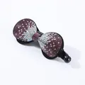 Elegante pinza de pelo tipo banana con lazo morado e iridiscente y pedrería - Borde Redondeado (Púrpura)