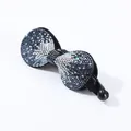 Elegante pinza de pelo tipo banana negra con lazo de diamantes para mujeres con estilo - Borde Redondeado (Azul Marino)