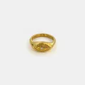 Gold plated stainless steel evil eye ring with sparkling cubic zirconia stone - US 7 / Gold