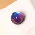 Gemelo de lujo de cobre con un vibrante patrón de esmalte de galaxia púrpura y azul - Estilo de Hemisferio Irisado (3083)