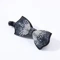 Elegant banana hair clip with bow design featuring sparkling blue rhinestone inlay - Square Edge (4973744757847)
