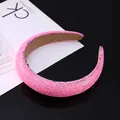 Pink glitter padded headband with sparkling sequin finish and soft suede inner lining - Pink Sequin