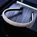 Luxury sparkly rhinestone headband with AB crystal diamond inlay and non-slip ear covers - Rainbow