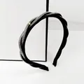 Elegant black twisted headband with sparkling rhinestones for stylish hair accessories - Double Braid White Rhinestone