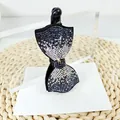 Pinza banana con lazo negro brillante y diamantes de imitación para peinado elegante - Borde Cuadrado (Azul Marino)