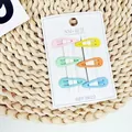 6er-Set matte Macaron-Haarspangen in Sternform für Kleinkinder auf Display-Karte - Bunt Wassertropfen