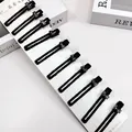 Lot de 10 barrettes en velours noir avec nœuds en strass argentés sur carte support - Carte Longue En Tissu Jingxin 10 Pièces Cristal [pince À Linge Carrée En Forme De Canard Avec Petit Cœur]