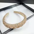 Cerchietto imbottito in cristallo champagne con perline di strass luccicanti vintage - Vichy / 2.5cm / Strass Champagne