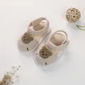 Sandales pour tout-petits avec décor d'ours, semelle souple antidérapante d'été - Taille 13 (Longueur Intérieure 11.5cm) / Style Ours