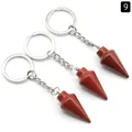 Drei Schlüsselanhänger aus rotem Jaspis-Stein mit natürlicher Marmorierung und Ring - Roter Jaspis