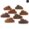 Set of 8 polished red jasper cloud-shaped natural stone carvings for DIY desk decoration - Ocean Agate