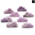 Natural purple lepidolite stone cloud-shaped figurines with unique mineral patterns - Lilac Stone