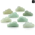 Eight light green cloud-shaped natural stone ornaments with polished smooth texture - Green Aventurine
