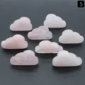 Set of 8 hand-polished natural rose quartz stones carved into cute cloud shapes - Rose Quartz