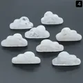 Set of 8 natural white crystal cloud stone carvings for DIY desktop decor and crafts - White Crystal