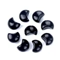 Piedras de luna de obsidiana negra pulida, gemas de 15mm para creación de joyas DIY - Obsidiana