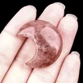 Pierre de lune naturelle en quartz fraise de 30mm pour accessoires de bijouterie DIY - Quartz Fraise