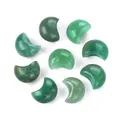 Mini lunas crecientes de cristal de cuarzo verde natural para creación de joyas DIY - Aventurina Verde