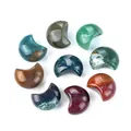 Set de lunas crecientes de 15mm en cristales naturales y piedras de ágata pulida - Ágata de la India
