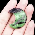 Pierre de lune polie en rubis zoisite naturelle pour accessoires de bijoux DIY - Ruby Zoisite