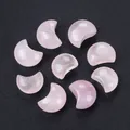 Piedras de luna creciente de cuarzo rosa para crear joyas de bricolaje - Cuarzo rosa