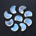 Piedras de luna de opalina pulida de 15 mm en blanco translúcido para joyería DIY - Opalo (Sintético)